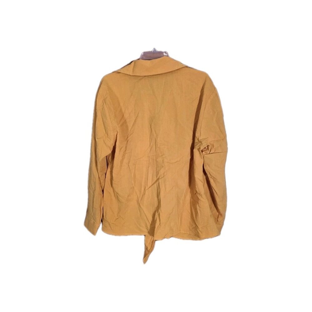 Eloquii Chiffon Long sleeve Blouse 16 V neck Yellow. Nwt. HL153 - Picture 2 of 3